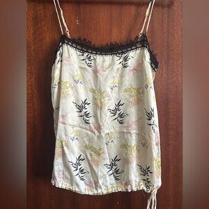 Floral Lace Trim Women's Top